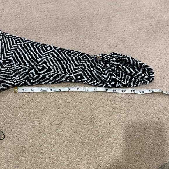 MICHAEL Michael Kors Dress Jersey Knit Mob Wife LS Lace Up Black White Print 1X - Picture 12 of 16